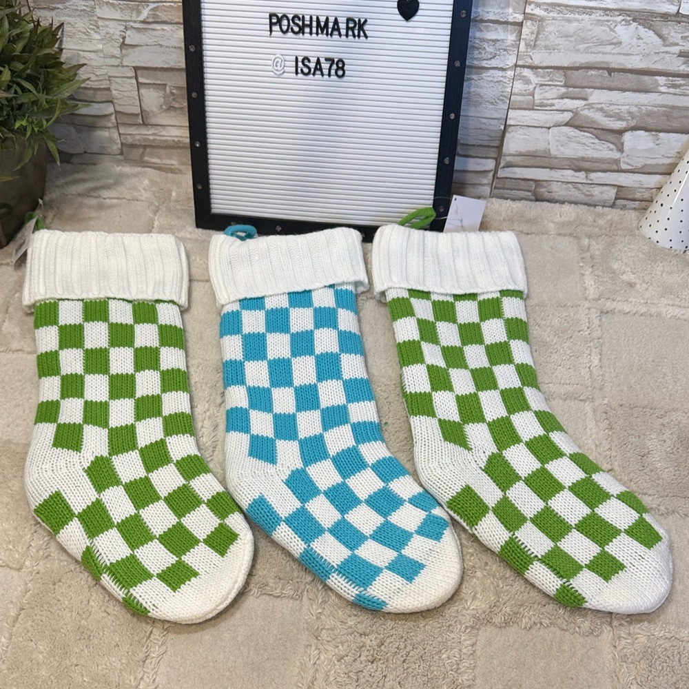 Hobby Lobby Checkered Knit Stockings